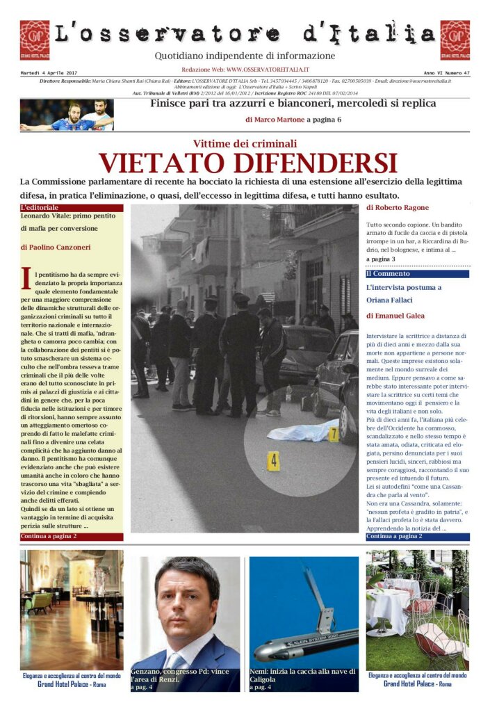 L'osservatore d'Italia edizione del 4 Aprile 2017